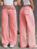Women's Clothing Loose Trendy Versatile Summer Jeans England Fashion Denim Solid Color Regular Size Polyester_ecoleips.com