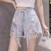2024 Spring Summer New Style Personality Shorts For Women, Internet Celebrity High Waist, Inlaid With Diamonds, Heavy_ecoleips.com