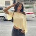Women's French Style Irregular Shawl Knit Top Loose See through Base Layer Spring Fashion 2026 New Arrival_ecoleips.com