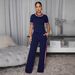 Women's Trendy Patchwork Ribbed Color Block Two Piece Set TW825 Spring Summer Fashion Loose Casual_ecoleips.com
