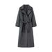 Temperament Double-breasted Belt Extended Woolen Trench Coat Woolen Coat_ecoleips.com
