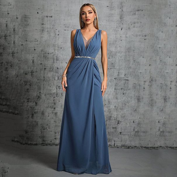Women's Clothing Temperament Backless Fishtail Evening Dress Light Luxury Niche Engagement Dress Host Performance Dress Coming Of Age Ceremony_ecoleips.com