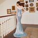 Women's Clothing New Solid Color Sling V Neck Slim Fishtail Small Tail Elegant Slim Long Banquet Evening Dress_ecoleips.com
