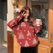 girl Korean Style Loose Slimming Round Neck Super Popular Long Sleeve Snowflake Christmas New Year Sweater For Women_ecoleips.com