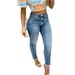 Slim Fit Jeans With Button Down Leg Opening Versatile Casual Fashion Cotton Denim Jeans For Spring/Autumn_ecoleips.com