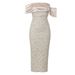 Women's Clothing New Tube Top Back Slit Slim Dress Jacquard Fabric Elegant Evening Dress Female_ecoleips.com