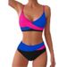 American Style Color Matched Bikini Split Swimsuit For Women Sexy Sleeveless Wire-Free Beachwear For Hot Spring_ecoleips.com