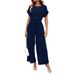 Women's Temperament Solid Color Wide Leg Straight Jumpsuit European American Ladies Commuting Clothing New_ecoleips.com