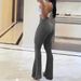 New Women's Bell Bottoms Cross High Waist Tight Sports Fitness Casual Fashion Trousers_ecoleips.com