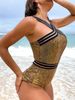 European And American Sexy Backless Solid Color Women's Swimsuit Suit One-piece Tight Swimsuit Bikini_ecoleips.com