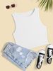 Women's Stretchy Sleeveless Crop Top - Sexy Slimming Camisole For Layering Or Solo Wear_ecoleips.com