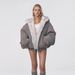 Ice Blue Dyed Pointed Seat Mountain Carved Suede Hooded Jacket Women's Double-sided Eco-friendly Fur Jacket_ecoleips.com