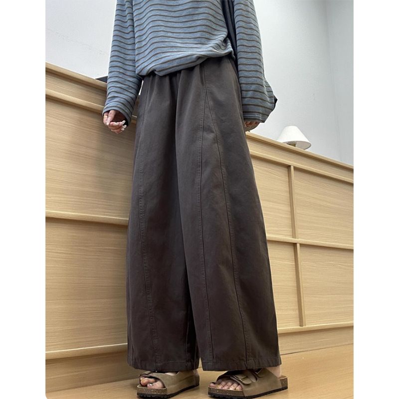 Casual Wide-leg Autumn Winter 2025 New Style, Loose And Slimming For Plus-size Women, Relaxed Fit, Curved Balloon Pants_ecoleips.com