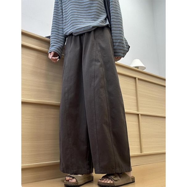 Casual Wide-leg Autumn Winter 2025 New Style, Loose And Slimming For Plus-size Women, Relaxed Fit, Curved Balloon Pants_ecoleips.com