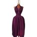 Elegant High-Waisted A-Line Sleeveless Dress – Summer V-Neck Shift Dress With Lapel Collar (Wine Red/Black)_ecoleips.com