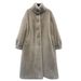 Luxury Faux Fur Coat Women's Long Winter Jacket With Thick Warm Fleece Lining,Stand Collar Elegant Office Commute Trench Coat (Black, Beige, Almond)_ecoleips.com