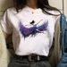 Cross-border Plus-size Harajuku Style Spring-summer Fashion Watercolor Ballet Girl Short-sleeve Top For Women_ecoleips.com