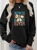Cute Animal Print Cotton Sweatshirt For Girls - Soft Round Neck Pullover With Cartoon Panda Graphic, Oversized Streetwear Spring Fashion Top_ecoleips.com