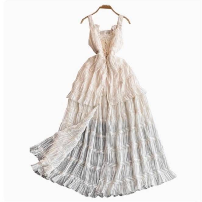 Women's Clothing Fairy Super Fairy Forest Cake Skirt Ruffled Chiffon Yarn Medium Long A Line Skirt_ecoleips.com