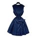 Summer Denim Dress – Bow-Tie Waist Wrap Mini Dress With Ruffled Hem (Breathable Polyester, S-XL)"_ecoleips.com