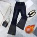 Women's Clothing High-Waisted Rhinestone Denim Jeans Black Slim Fit Long Pants With Frayed Edges Stretch Spring Autumn Fashion_ecoleips.com