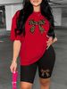 Summer Women's Casual And Fashionable Leopard Print Bow Print Loose T-shirt+shorts Two-piece Sportswear Suitable For Daily Wear-35_ecoleips.com
