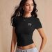 Y2k Letter Print Crop Top – Sexy Fitted Short Sleeve Tee For Women (Xs-Xl, Black Polyester Spandex Blend)_ecoleips.com