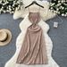 Elegant Ribbed Knit Slip Dress for Women Soft Summer Bodycon Midaxi Dress Versatile Stretchy Camisole Dress for Layering_ecoleips.com