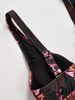 Women Floral Print Tankini Swimsuits Deep V Neck Flowy Ruffle Tank Top Solid Black Boyshort Bottom 2 Piece Modest Bathing Suit Summer Beach Swimwear_ecoleips.com