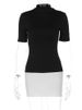 Mozision Sexy Half High Collar Half Sleeve Patchwork Mini Dress Women Slim Elegant High Waist Dress Streetwear Female Clothes_ecoleips.com