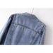 "Vintage Beaded Denim Jacket For Women – Heavy Washed Cropped & Loose Fit (Black/Light Blue)"_ecoleips.com