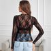 Women's Clothing Summer Mesh Bottoming Shirt Slim Lace Long Sleeved Top T Shirt For Women_ecoleips.com