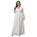 Plus Size Women's New Bridesmaid Dress Elegant Lace Dress_ecoleips.com