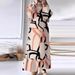 Cross-Border Muslim Women's Clothing Retro Puff Sleeve Printed Ruffle Pocket Dress Middle East Dubai Spring Autumn Abaya_ecoleips.com