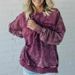 Women's Clothing Oversized Washed Cotton T-Shirt – Soft Relaxed Fit Crewneck Long Sleeve Top With Pocket (Sage Green, Wine Red, Olive Green, Pink)_ecoleips.com