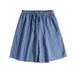 Suitable For All Seasons 14-Pack French Linen Loose Slimming Elastic Waist Drawstring Adjustable Wide-Leg Shorts Skirt Pants For Women#167_ecoleips.com