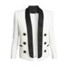 Women's Clothing Fashion Color Matching Contrast Fashionable Contrast Color Notched Lapel Short Blazer Slim Fit Office Wear & Casual Chic Jacket_ecoleips.com