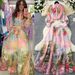 Women's Clothing Celebrity High End Printed Suit Lantern Sleeve Button Down Shirt + High Waist Wide Skirt_ecoleips.com