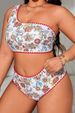 Women's Clothing Printed Bikini Set Sexy One Shoulder Two Piece Swimsuit_ecoleips.com