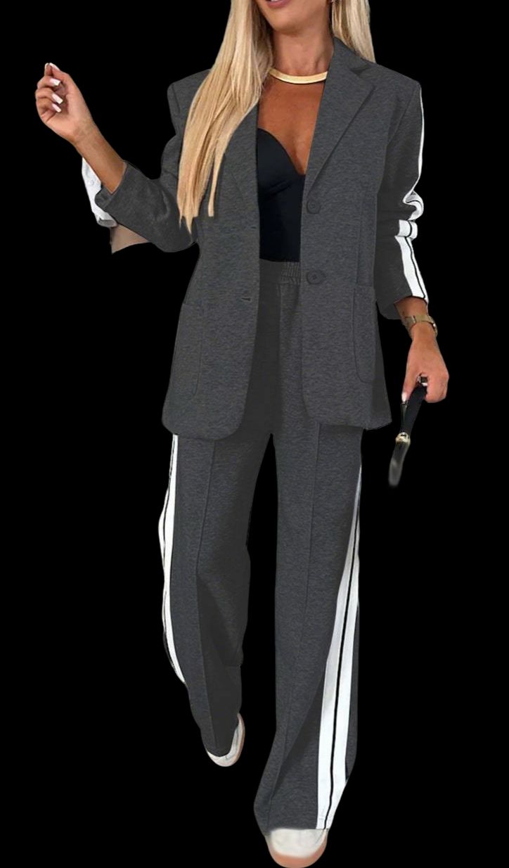 Women's Clothing 2026 Cross Border Independent Station And Winter Women's Long Sleeve Lapel Casual Suit Set_ecoleips.com