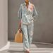 Women's Casual Shirt And Pants Set - Modern Urban Style Outfit For Everyday Wear, Office And Casual Occasions_ecoleips.com