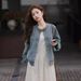 Women's Denim With Small Gold Buttons And Round Collar, Ins 2024 New Autumn Design, Washed Vintage Style, Trendy Jacket_ecoleips.com