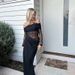 Women's Clothing Summer Long Dress For Women Sexy Mesh Patchwork Sheer Strapless Design With Long Sleeves For Formal & Casual_ecoleips.com