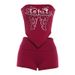 Women's Sleeveless Strapless Printed Vest Top Style Summer Slim Solid Color Shorts New Style_ecoleips.com