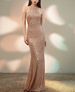 European American Style Sexy Halter Neck Chain Bodycon High Waist Long Sequin Dress Formal Evening Party Gown Sequined Dress_ecoleips.com