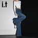 Women's Rhinestone Flared Jeans With A Stylish Design, Slimming, Casual, Versatile, Stretchy, Floor-length Pants_ecoleips.com