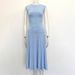 Elegant Ribbed Knit Midi Dress Sleeveless round Neck Bodycon Slimming Stretch Jersey Fabric Flared Hem for Women_ecoleips.com