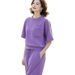 Women's Pure Cotton Two Piece Sportswear Set Korean Style Fashionable Casual Loose Flattering Summer Style Cross Border_ecoleips.com