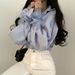 Women's Oversized Striped Blouse With Lantern Sleeves – Vintage-Inspired Cotton Shirt For Layering, Boho Chic & Office Wear_ecoleips.com
