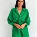 Women's Clothing New Casual Suit 100% Cotton Double Layer Corrugated Lapel Shirt + Pocket Wide Leg Pants_ecoleips.com
